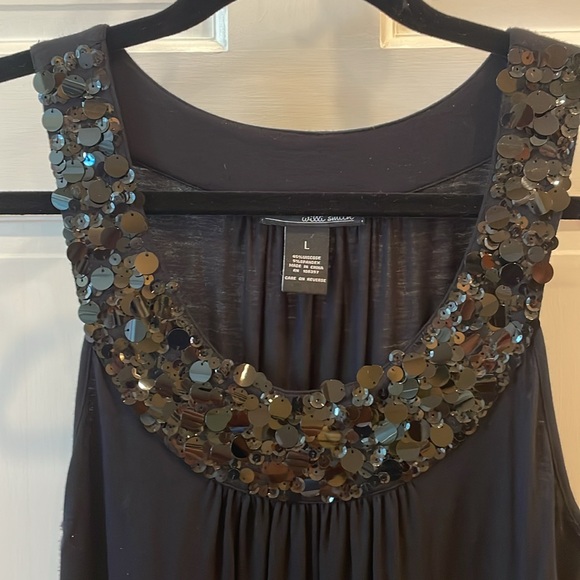 Cato Size Large NWT Black Beaded  Butterfly Tank Top
. - Picture 2 of 12